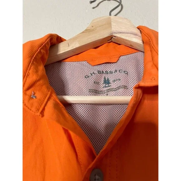 G.H. Bass Men's orange Short Sleeve Vented Fishing Outdoor shirt Size M. - Picture 3 of 4